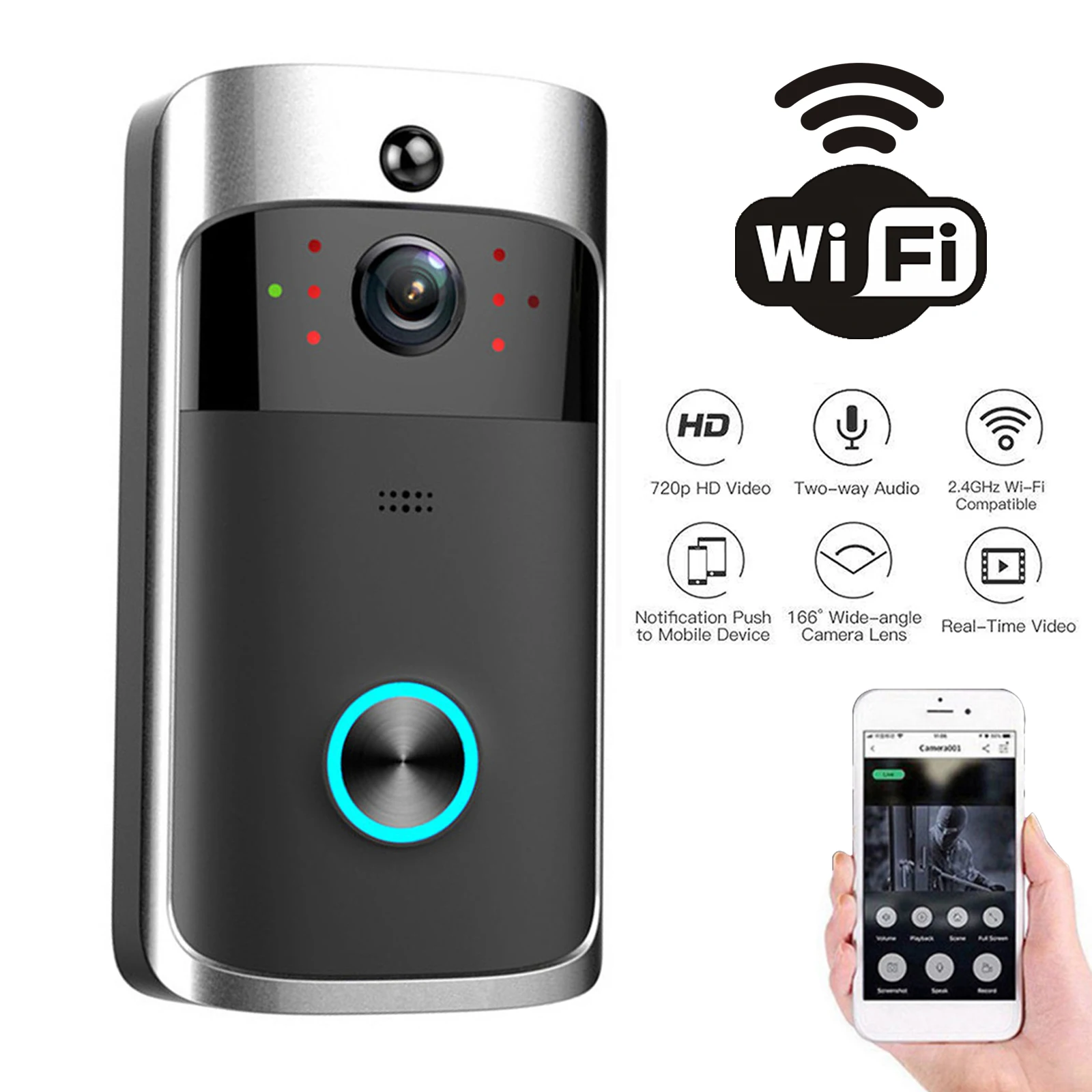 Smart Home Video Doorbell Enhanced Security With Smart Doorbell - Nowy dzwonek wideo V5 z 2026
