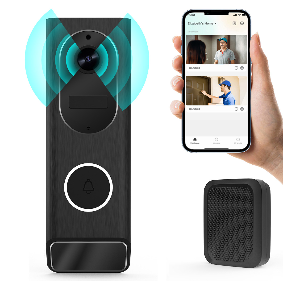 Smart Home Video Doorbell Enhanced Security With Smart Doorbell - S7 1080P bezprzewodowy dzwonek z kamerą
