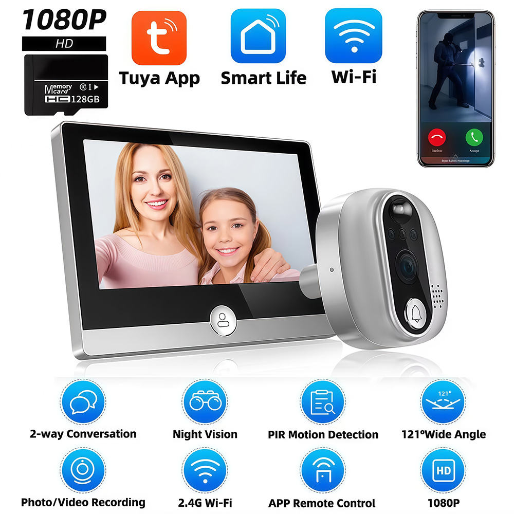 Smart Home Battery Camera - Tuya 1080P WiFi dzwonek do drzwi