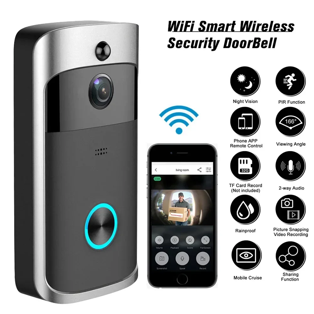Smart Home Video Doorbell Enhanced Security With Smart Doorbell - Inteligentny dzwonek do drzwi z kamerą,