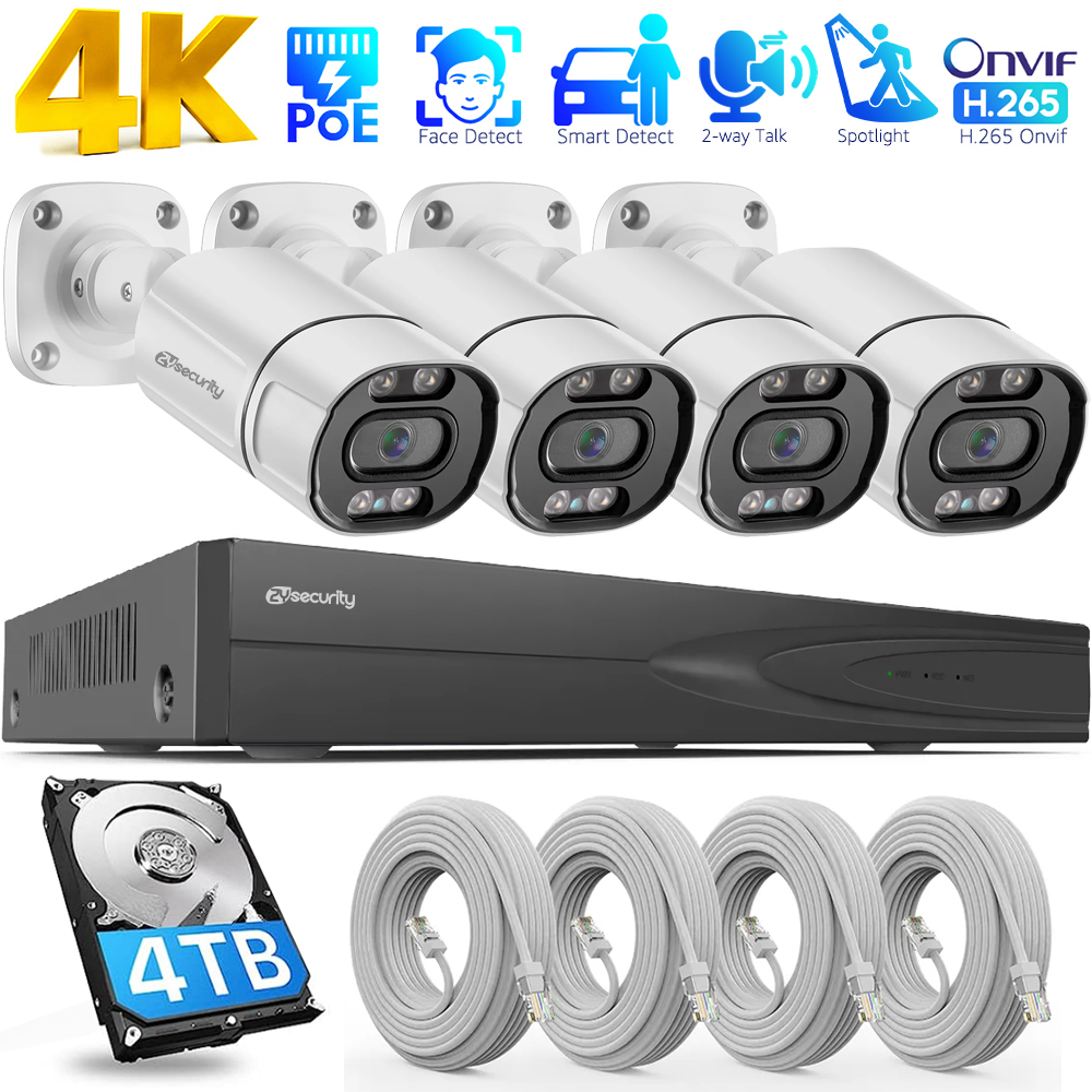 Smart Home Outdoor Camera - System kamer bezpieczeństwa 4K PoE, 4-kanałowy