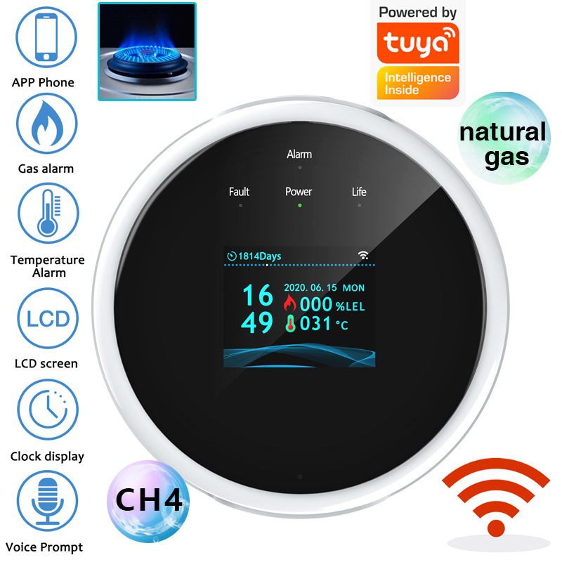 Smart Home Ecosystems - Czujnik gazu 2.4G WiFi, detektor gazów
