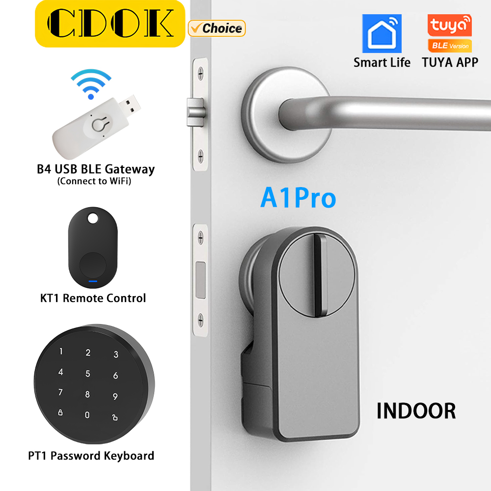 Smart Home Lock - Inteligentny zamek Bluetooth CDOK A1Pro Tuya,