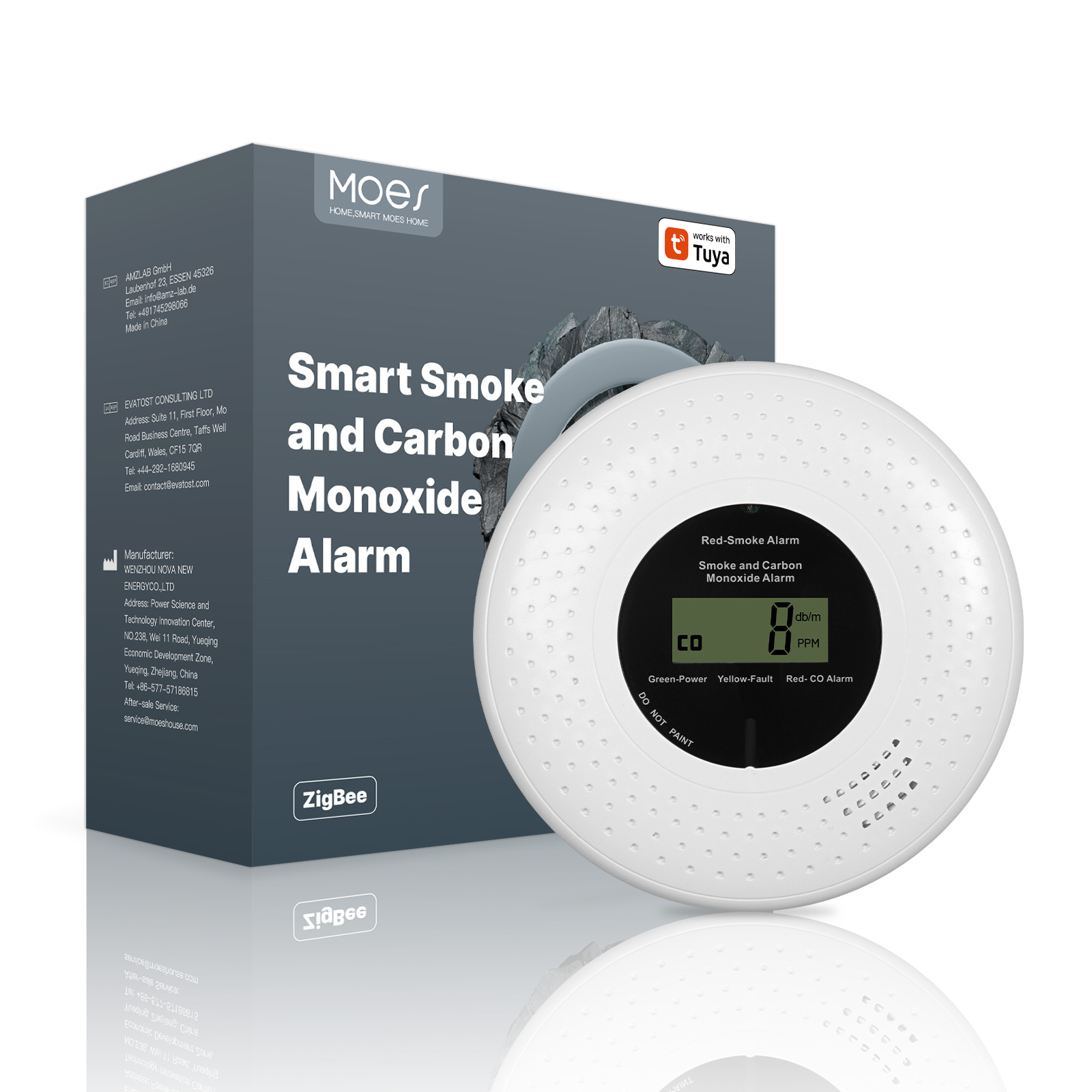 Inteligentny czujnik dymu i tl – Smart Smoke Detector recenzja i cena