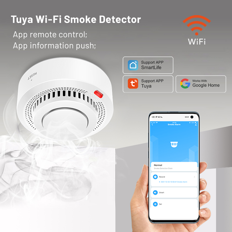 Czujnik dymu Tuya Smart WiFi,  – Smart Smoke Detector recenzja i cena