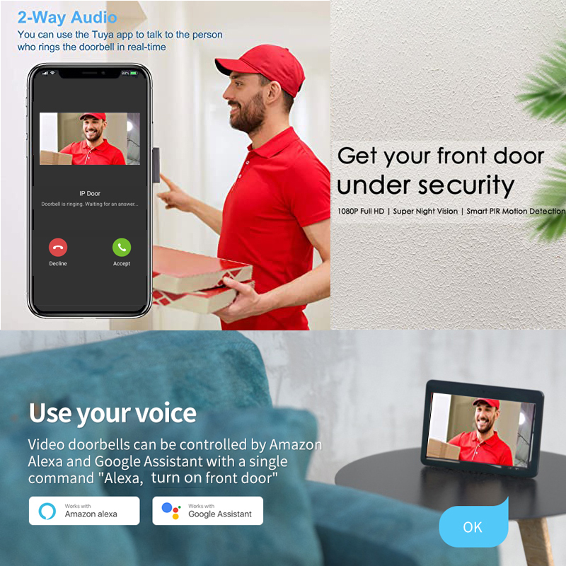 Tuya Smart 1080P Kamera dzwonk – Smart Home Battery Camera recenzja i cena